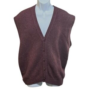 VTG‎ Pendleton Sweater Vest Mens Size Large 100% Shetland Virgin Wool Button